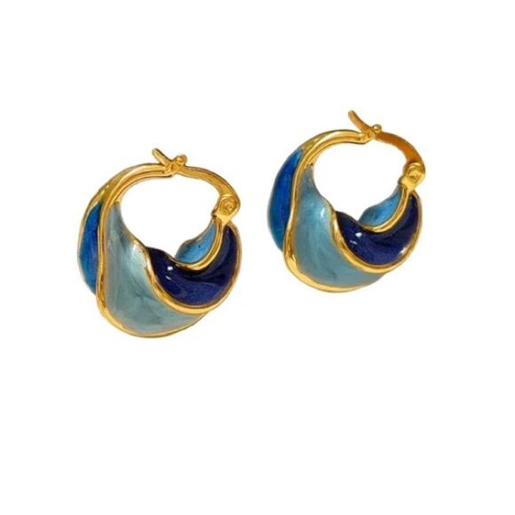 Vintage hoop earrings M682 - Picture 1 of 6